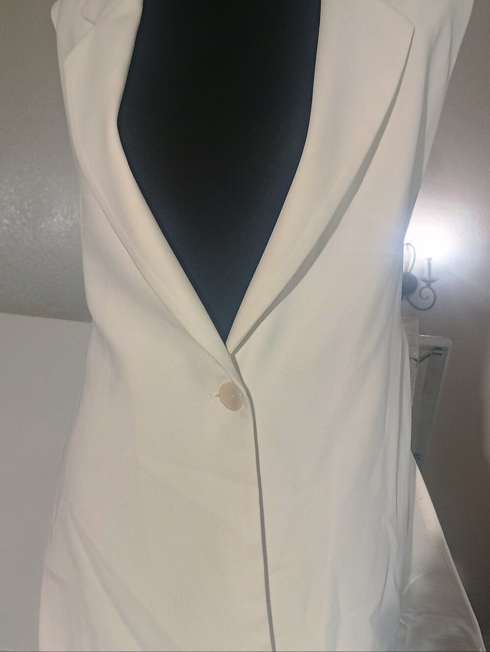 Zara Cream Single-Button Blazer